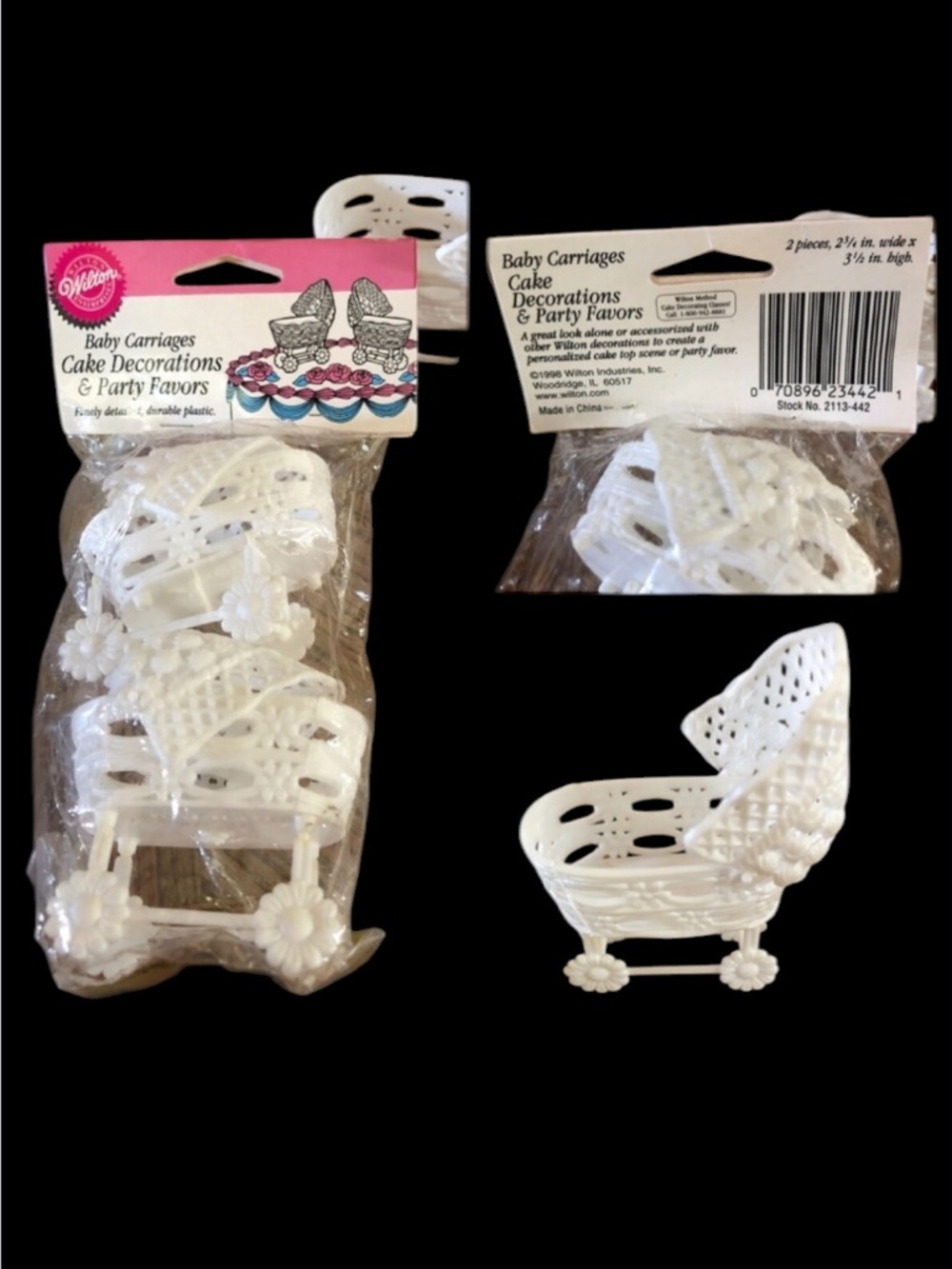 Vintage Baby Carriage Cake Decor Party Favors